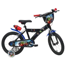 Vélo ATLAS Jungen Kinderfahrrad 16 Zoll Avengers/Marvel Fahrrad, Schwarz