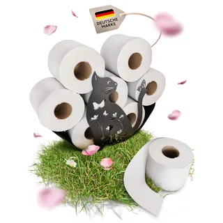 Gread Toilettenpapierhalter Katze WC Deko Klopapierhalter Klorollenhalter Aufbewahrung Toilettenpapier Klopapier stehend schwarz