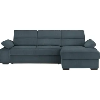 Cantus Ecksofa , Blau , Textil , Uni , Ottomane rechts, L-Form , 258x166 cm , Typenauswahl, Stoffauswahl, seitenverkehrt erhältlich, Hocker erhältlich , Wohnzimmer, Sofas & Couches, Wohnlandschaften, Ecksofas