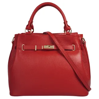 Samantha look Henkeltasche Leder Rot
