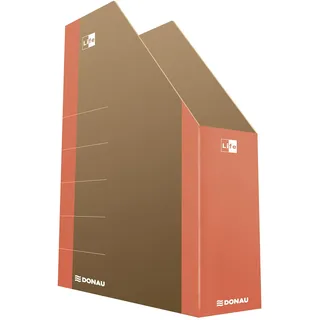 Donau Elektronik DONAU LIFE 3550001FSC-12 Stehsammler Stehordner Archive Box Pappe/ Karton - Orange| bis zu 500 Blatt Für Büro, Schule und Zuhause zur Aufbewahrung von Dokumenten im A4 Format, Archivierung von Magazin