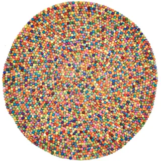 THEKO Felty 2.2 Wollteppich Ø 34 cm Mehrfarbig