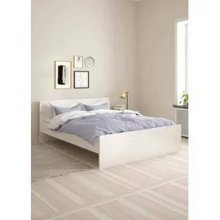 Dmora - Doppelbett Emilienne, Struktur des Container-Betts, Sommier mit Verkleidung, Matratzenhalterstruktur, 207x166 h80 cm, Weiß