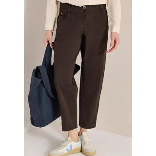 Stoffhose CECIL "Style Scarlett", Damen, Gr. 26, Länge 28, braun (macchiato braun (länge 28)), Web, Obermaterial: 97% Baumwolle, 3% Elasthan. Futter: 100% Baumwolle, unifarben, regular fit lang, Hosen Stoffhose, im Five-Pocket Style