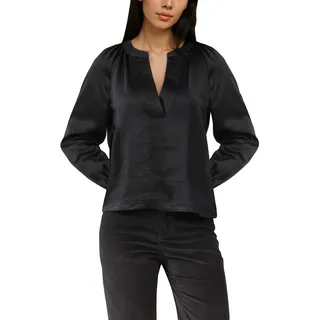s.Oliver Bluse aus Satin mit tiefem V-Ausschnitt