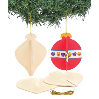 Baker Ross Kugeln aus Holz (6er-Pack), perfekt für Kinder zum Entwerfen und Dekorieren, ideal für Schule, Basteln und Bastelgruppen