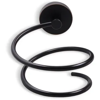 OlBuWa Haartrocknerhalter/Fönhalter 304 Edelstahl Chrom,Badzubehör (Schwarz)