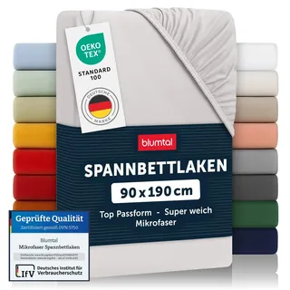 Blumtal Bettlaken Mikrofaser 90 x 190 cm Grau