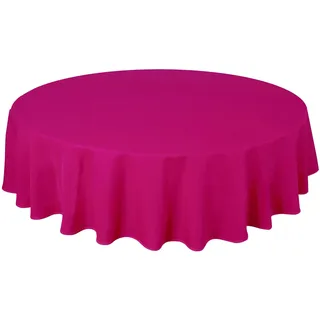Home Direct Qualitäts Tischdecke Textil Rund 140 cm, Farbe wählbar Fuchsia Rosa
