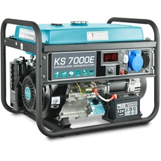 Bild von KS 7000E Stromerzeuger, 13 PS 4-Takt Benzinmotor, E-Start, 5500 Watt, 1x16A (230V), 1x32A (230V) Generator, Automatischer Spannungsregler, Anzeige, für Haus, Garage oder Werkstatt