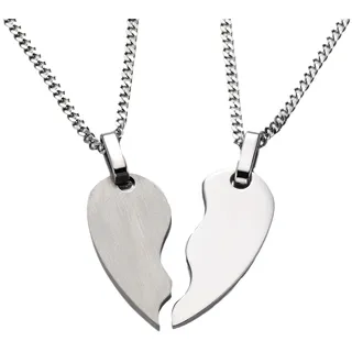 Firetti Schmuckset »Multipack Schmuck Geschenk Halskette Namenskette Liebe Herz« (4 Stk. tlg.), silberfarben