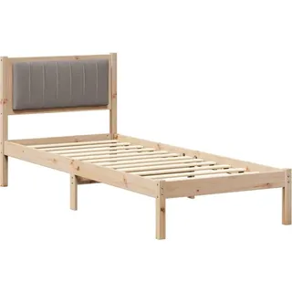 vidaXL Bettgestell mit gepolstertem Kopfteil Taupe 80 x 200 cm - Braun