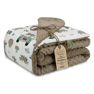 Kinderwagendecke Baby Winter mit Minky 75x100 cm - Kinderdecke Kuscheldecke Kinderwagen Decke Neugeborene Babydecke Afrika