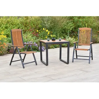 Merxx Athos Set 3-tlg. 2 Klappsessel Balkon-Tisch Ausziehbar