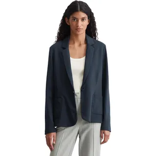 Marc O'Polo Damen Jerseyblazer aus Bio-Baumwolle sportlich, Blau (Deep Blue Sea), XL