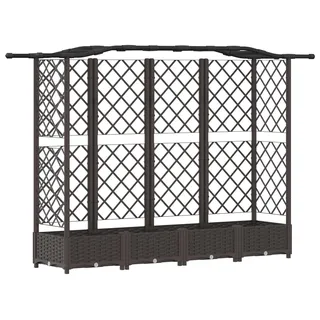 vidaXL Hochbeet mit Rankgitter und Dach Braun 203,5 x 40 x 125 cm PP - Braun