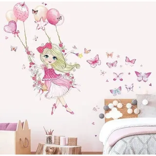 Blumenwandsticker, Mädchenzimmer, Wanddeko, Wandstickers, Wanddekoration, Mädchenzimmer, Kinderzimmer, Wandmotive, Blumenmotiv, Wanddekoration für Mädchenzimmer - Rosa