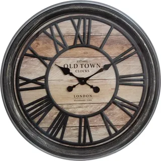 atmosphera createur d'interieur Wanduhr Old Town 50 cm braun schwarz - Braun, Schwarz