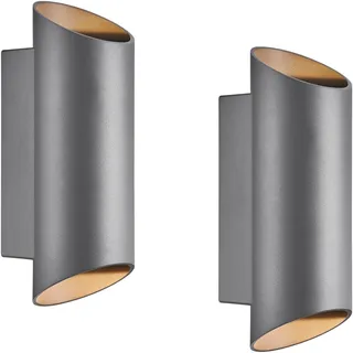 Nordlux Nico Round 22 Wandlampen 2er-Set Anthrazit – IP54 Outdoor GU10 Up/Down Außenleuchten, Rundes Design für Fassaden & Eingänge – Jetzt Günstiger im Doppelpack!
