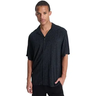 Kurzarmhemd QUIKSILVER "Safe Paradise", Herren, Gr. M, US-Größen, schwarz vertical quik thoughts, Obermaterial: 100% Viskose;, Hemden Kurzarmhemd