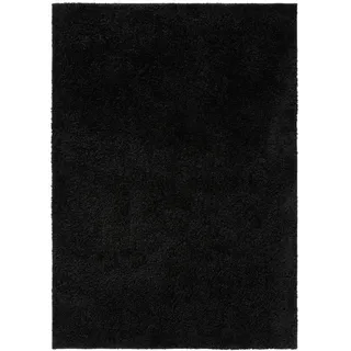 benuta Hochflorteppich Soho Schwarz 60x120 cm , Kunststoff , Rechteckig , 60x120 cm , pflegeleicht , Teppiche und Böden, Teppiche, Hochflorteppiche & Shaggys