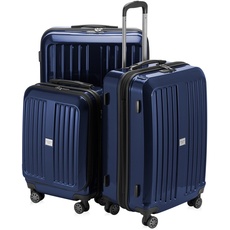 HAUPTSTADTKOFFER - X-Berg - 3er Koffer-Set Koffer Trolley Hartschalenkoffer, TSA (S, M, L ), Dunkelblau
