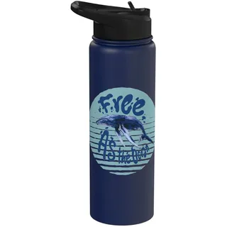 Wale im Ozean Schützt unser Meer Sauber halten kein Plastik Stainless Steel Insulated Water Bottle