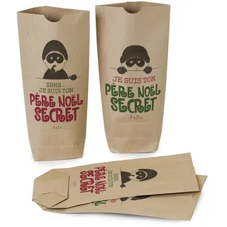 Mopec NE5200.6 Packung mit 24 Beuteln Kraft Pit & Pita Père Nöel Secret 12 x 22,5 x 5 cm, 2 verschiedene Modelle, französischer Text
