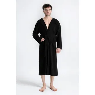 MY HOME Herrenbademantel »Sina, ideal für Sauna & Spa, Hotelbademantel, Morgenmantel« 1 Stk. einfarbiger Bademantel, lang, hoher Baumwollanteil, S-4XL, schwarz