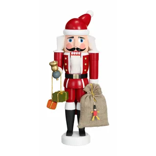 Seiffener Volkskunst | Echt Erzgebirge Weihnachtsmann Nussknacker | 11331 | Handgefertigte Dekoration für die Weihnachtszeit | 28 cm