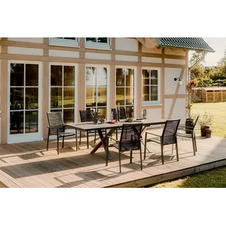 Niehoff Set Auszugstisch Strato, Cervo - Das Set besteht aus: 1 x Auszugstisch Strato, 6 x bzw. 8 x Geflechtsessel Cer...