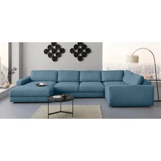 Home Affaire Wohnlandschaft "Bloomfield, Mega Polsterprogramm, Breite 405cm, viel Platz, U-Form" mit extra tiefer Sitzfläche, wahlweise mit Sitztiefenverstellung, tepestry