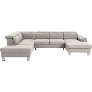 Xora Wohnlandschaft , Ecru , Textil , U-Form , 320x226 cm , Stoffauswahl, seitenverkehrt erhältlich, Hocker erhältlich, Rücken echt , Wohnzimmer, Sofas & Couches, Wohnlandschaften, Ecksofas mit Schlaffunktion