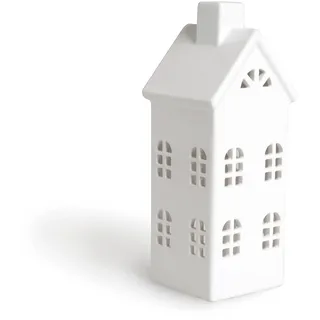 Excelsa Laterne Häuschen 8 x 8 x 23 cm Weiß