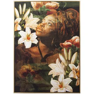 Alexandra House Living Holzbild Blumen Damen 100 x 4 x 140 cm