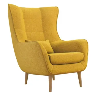 MIRJAN24 Polstersessel Estjano, Ohrensessel, Relaxsessel, Stilvoll Wohnzimmer Sessel (Farbe: Aston 8) - Beige, Gelb