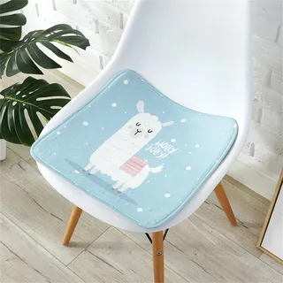 champracer Sitzkissen Viereckig Stuhlkissen Kinder, Waschbare Weiche Sitzkissen Komfort Stuhlauflage als Stuhl Kissen, Niedliches Einhorn Tiere Pflanzen Sitzpolster (Alpaka,35x35 cm)