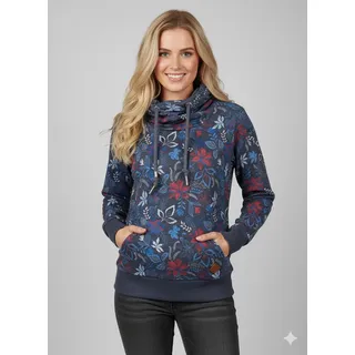 Ragwear Kapuzensweatshirt "GRIPY FLOWERS O", Hoodie mit floralem All Over-Druck, navy