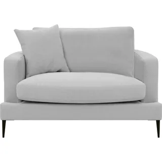 Home Affaire Sessel HOME AFFAIRE "Cozy Loungesessel, Designersessel, Maße B/T/H: 91/97/80 cm", grau (hellgrau), B:91cm H:80cm T:97cm, Samtoptik (100% Polyester);Struktur (100% Polyester), Sessel, XXL-Sessel Einzelsessel, mit Metallbeinen und Zierkissen