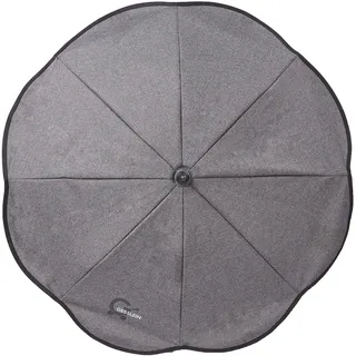 Gesslein Sonnenschirm Design 703 mit Universalhalterung von Gesslein, Sonnenschutz für Kinderwagen & Buggys│70cm Durchmesser, biegsam, 3-fach verstellbar, für Rund- und Ovalrohre, grau meliert