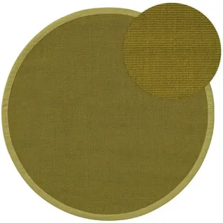 Kunstloft Sisalteppich Sana Grün ø 250 cm rund , Naturmaterialen , Beton Optik , Rund , 250x1 cm , Gots , für Fußbodenheizung geeignet , Teppiche und Böden, Teppiche
