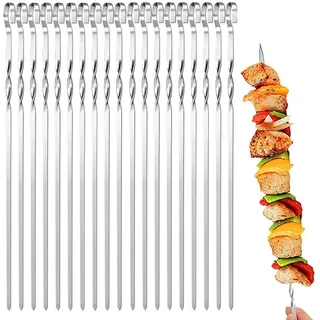 Hostelnovo Grillspieß 43 cm Edelstahl Silber/Weiß