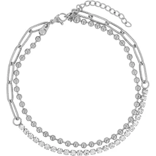 Fußkette ADELIA ́S "Damen Fußkettchen ¿ aus Edelstahl" Gr. 22, silber, Fußketten, Damen, Edelstahl, Fußkette
