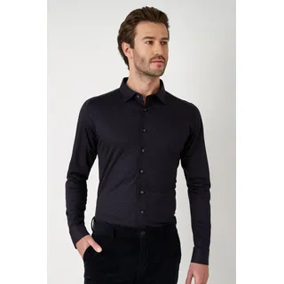 DESOTO Langarmhemd »Jerseyhemd Casual Kent« Mit Rundhalsausschnitt, blau