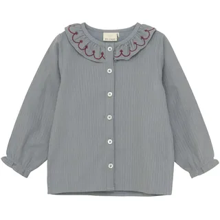 Langarmbluse EN FANT "Langarmbluse ENShirt Woven", Mädchen, Gr. 140, blau (tradewinds), Obermaterial: 100% Baumwolle CO., Blusen Langarmbluse