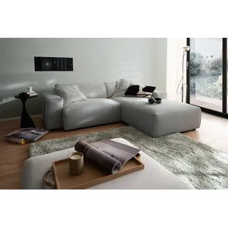 KAWOLA Sofa RANI Ecksofa Feincord grau Recamiere rechts