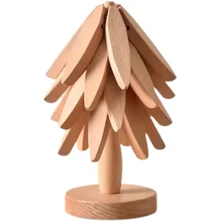 Untersetzer Holz Set für Baumkunst, Bambus Topfuntersetzer Set, Faltbare Untersetzer Baum, Holzuntersetzer Walnuss Dämmmatte Matten (B-Natürlich-4 Untersetzer)