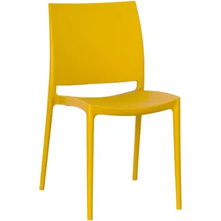 okaffarefatto Esszimmerstuhl aus Kunststoff Farbe Gelb Senape Modell Komfort