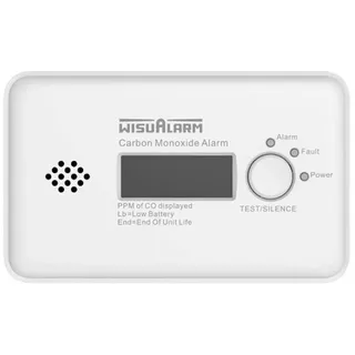 wisualarm HY-GC20B Kohlenmonoxid-Melder inkl. 10 Jahres-Batterie batteriebetrieben detektiert Kohlenmonoxid