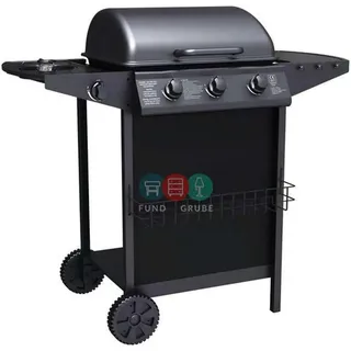 tepro Gasgrill Hampton 3, 3 Brenner mit je ca. 2,9 kW Leistung, 1 Seitenbrenner mit max. 2,3 kW Leistung, mit verchromten Grillrosten, Piezozündung, Thermometer, Maße ca. 104 x 55,4 x 97,7 cm, Schwarz